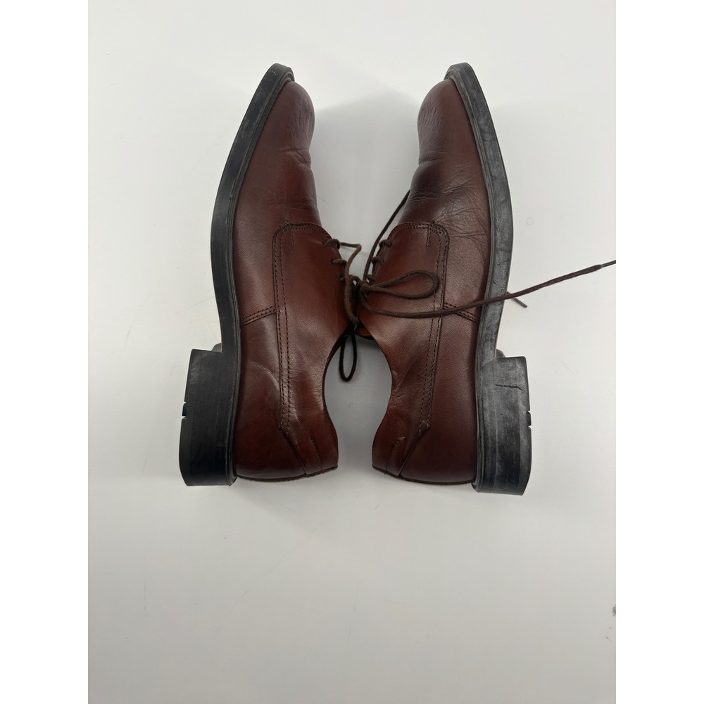 Vintage Kenneth Cole NY Republican Derby Shoes Brown Leather Y2K Italy 41 8 - Picture 5 of 9